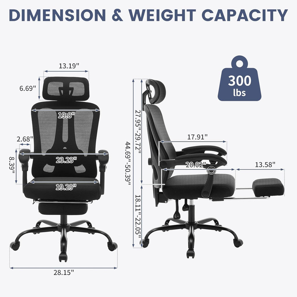 Ergonomic Office Chair with Footrest