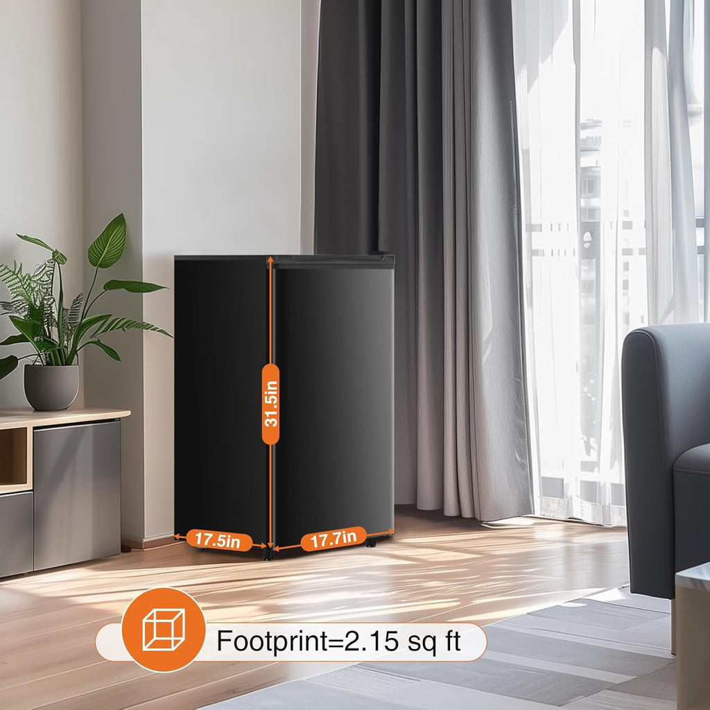 3.2 Cu.Ft Mini Fridge with Freezer - Black