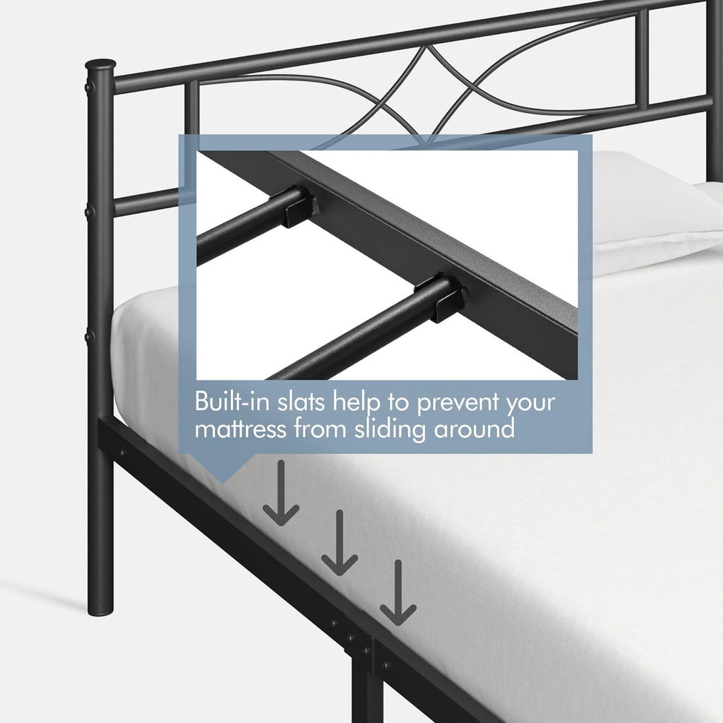 Twin Size Metal Bed Frame with Headboard