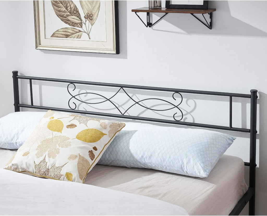 Twin Size Metal Platform Bed Frame with Headboard