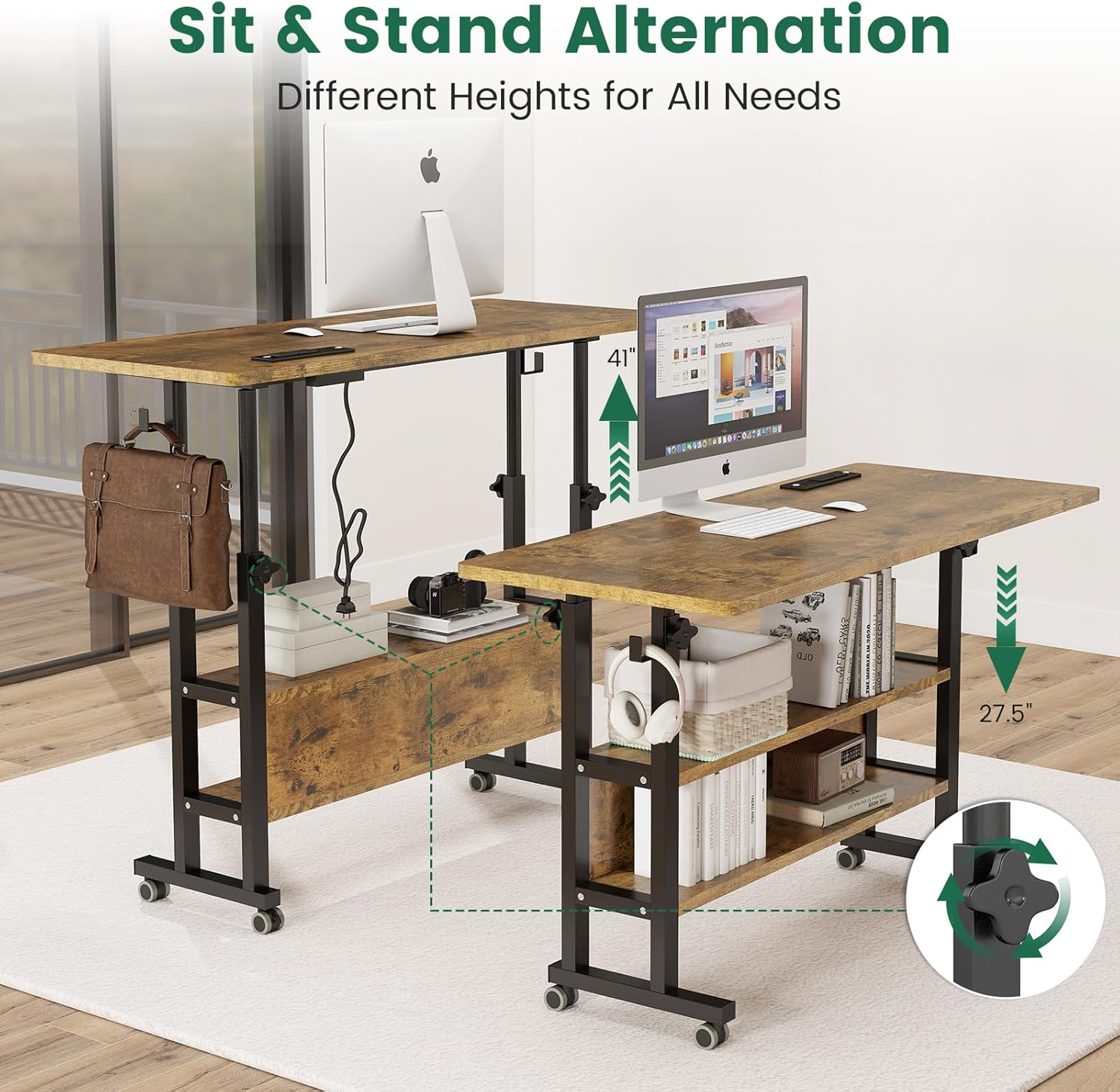 Small Standing Desk with Charging Station 31.5"x15.7"