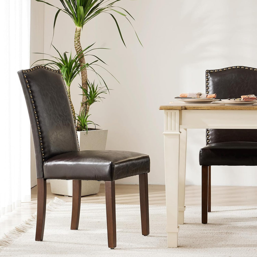 Set of 6 Brown Dining Chairs