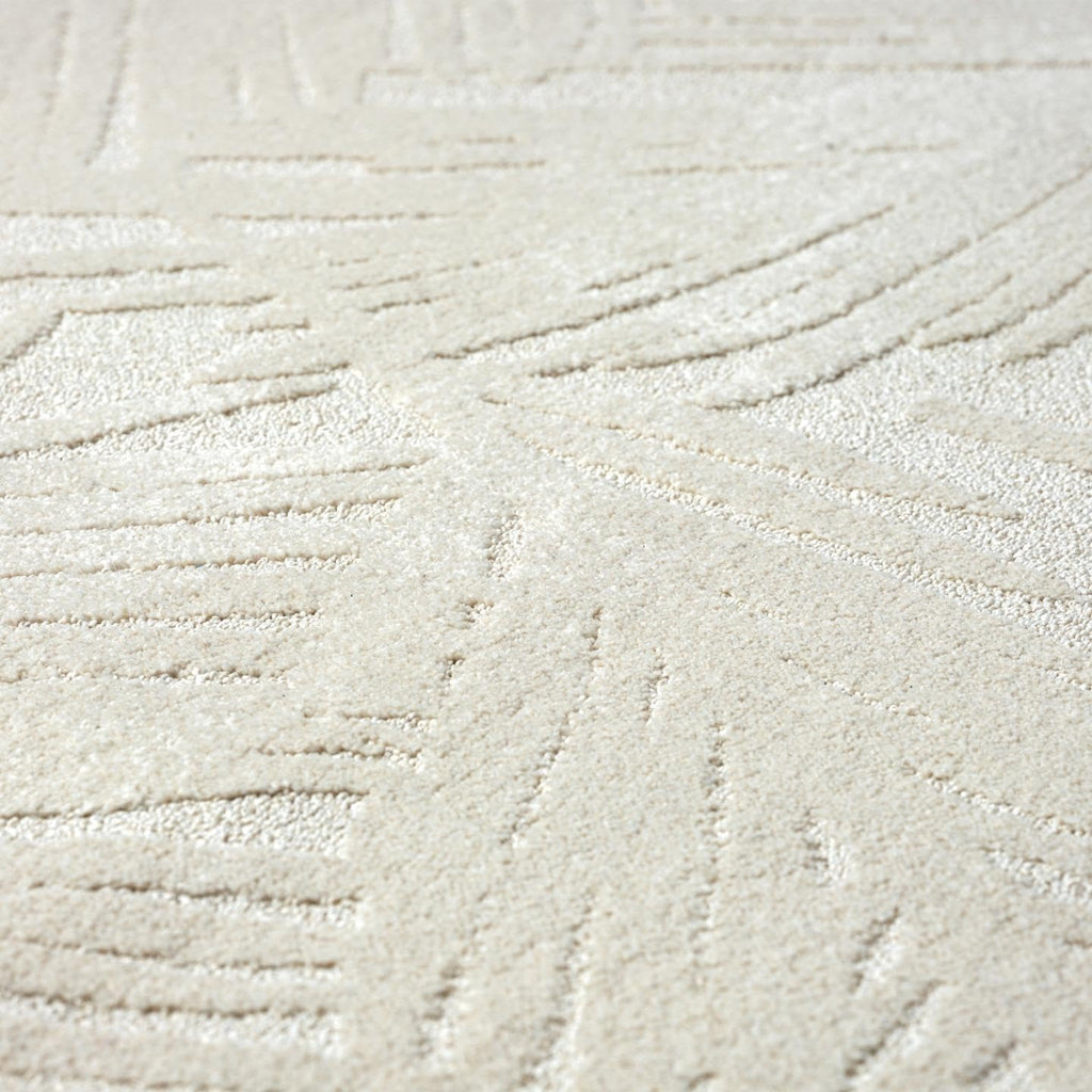 4x5 Cream Floral Palm Leaf Area Rug