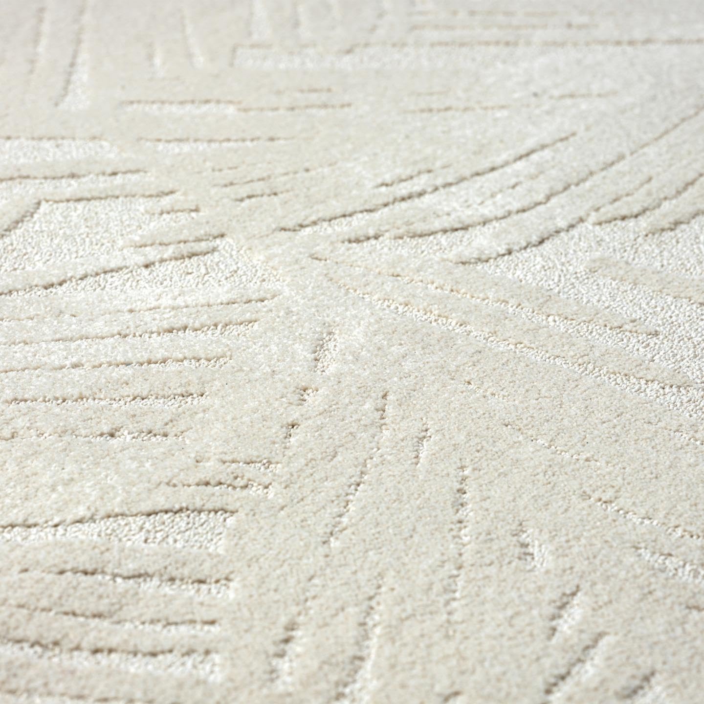 4x5 Cream Floral Palm Leaf Area Rug