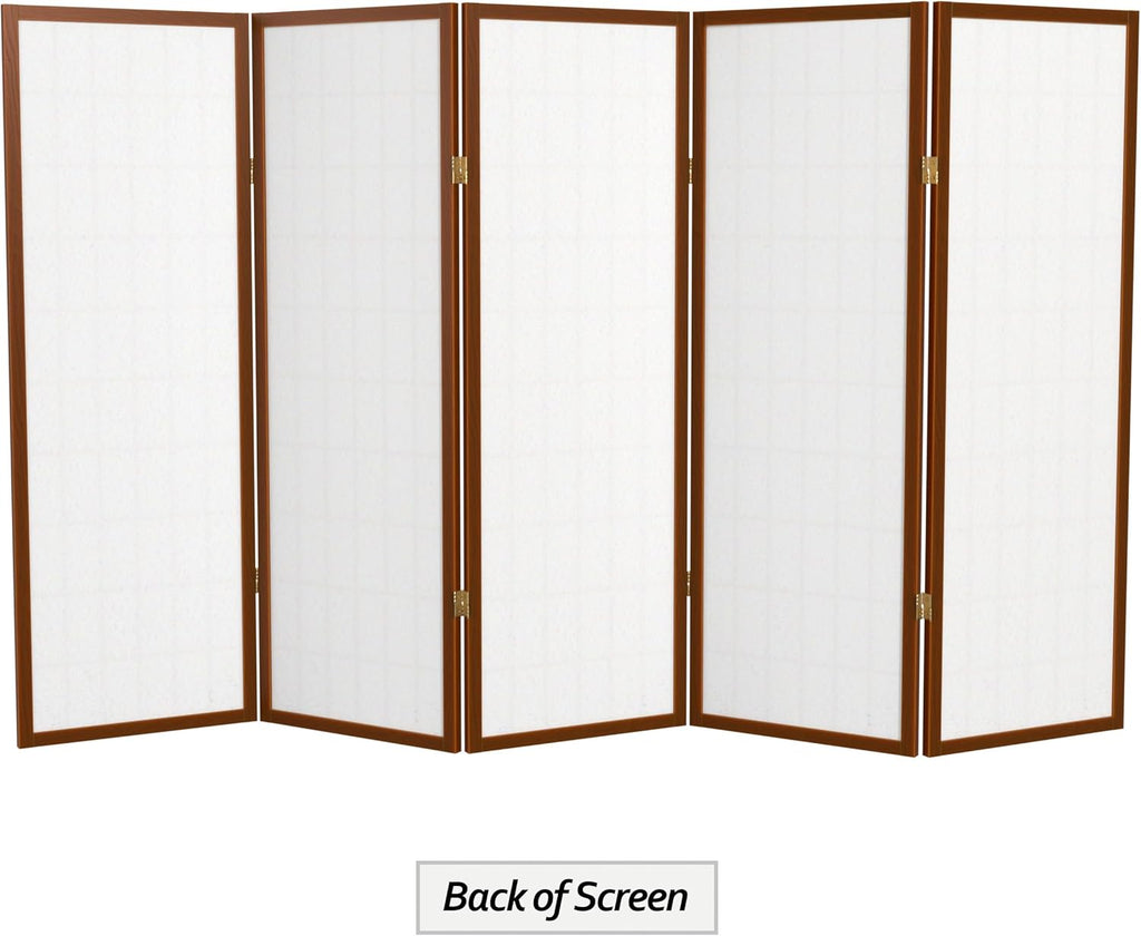 4 ft Shoji Screen - Walnut - 5 Panels