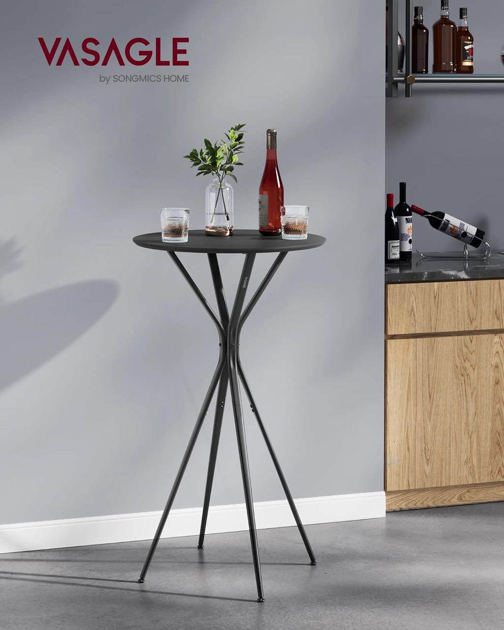 Round Cocktail Bar Table 23.6" x 23.6" x 41.3"