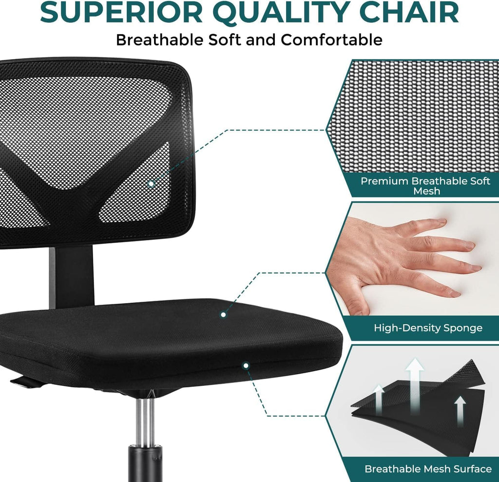 Small Ergonomic Armless Office Chair