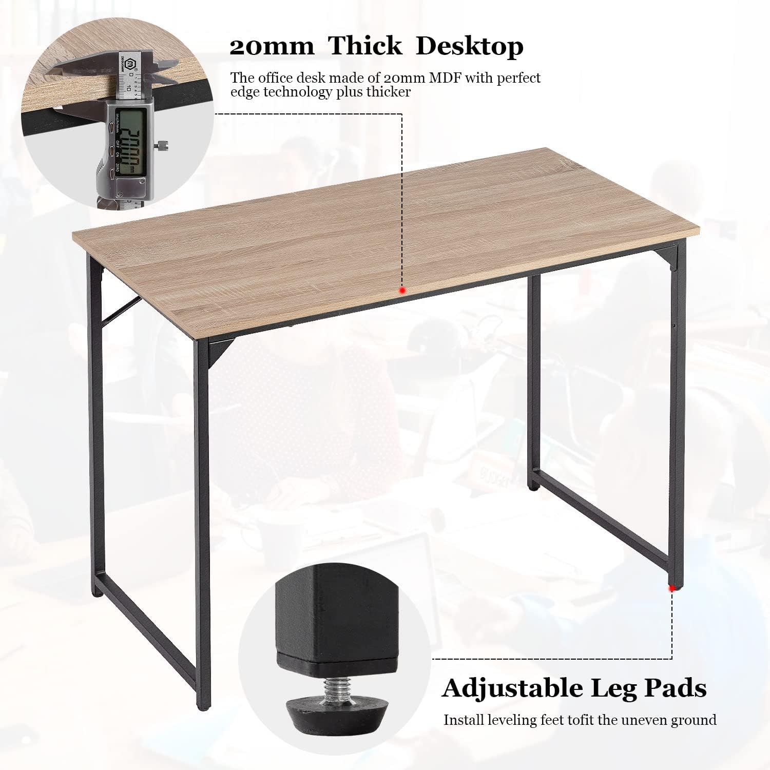 39" Computer Desk with Metal Frame