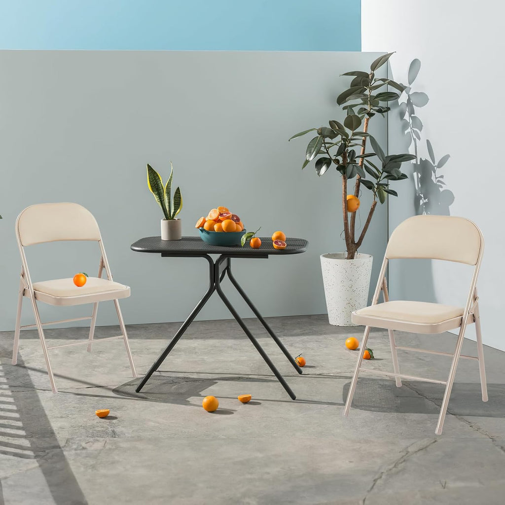 12-Pack Leather Padded Folding Chairs