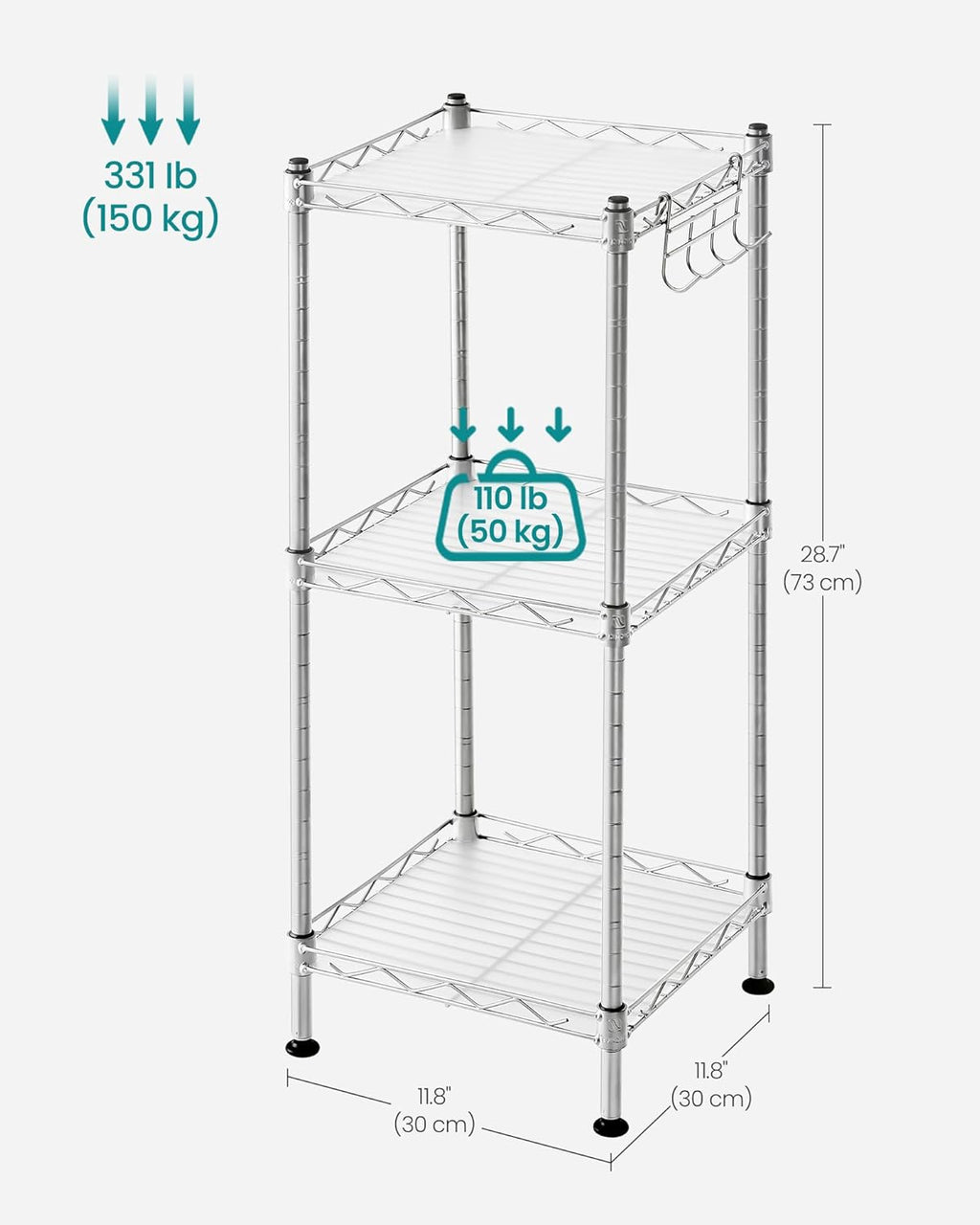 3-Tier Bathroom Shelf for Small Spaces