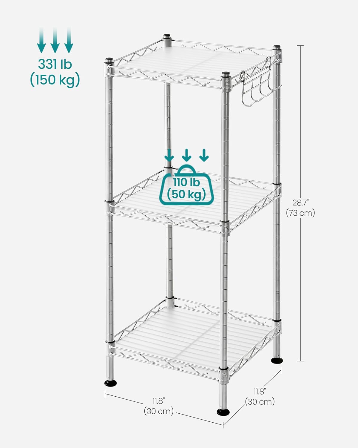 3-Tier Bathroom Shelf for Small Spaces
