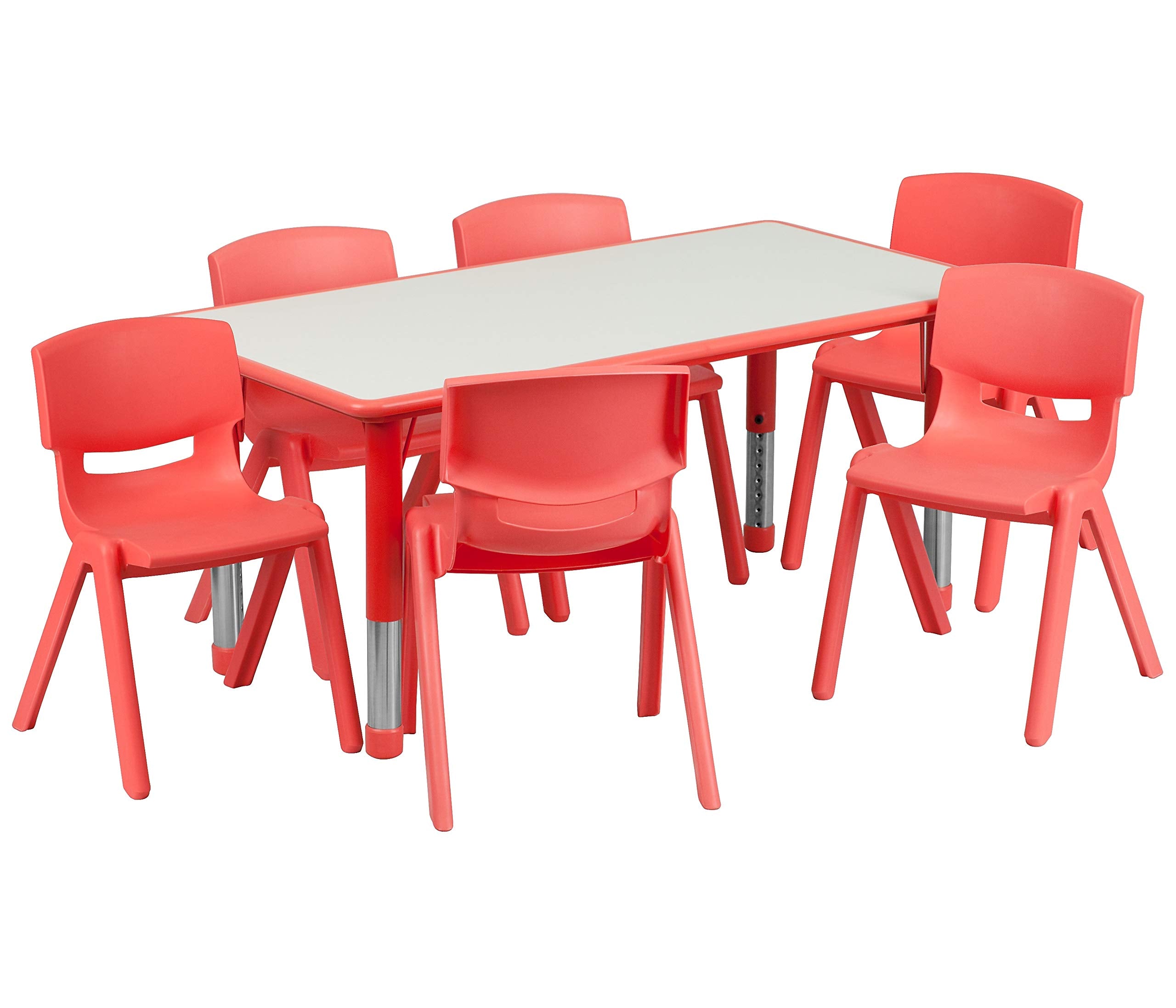 Adjustable Kids Activity Table with 6 Chairs