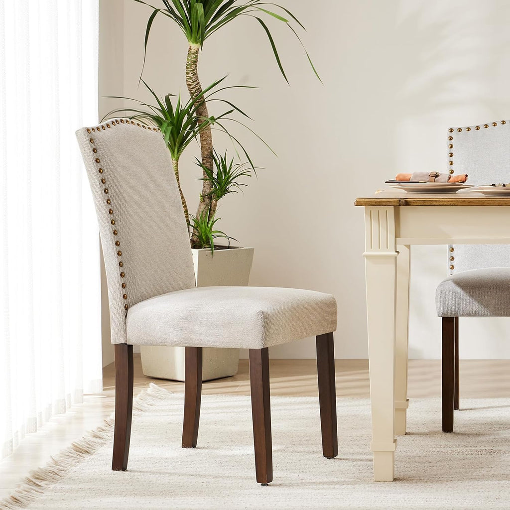 Set of 4 Dining Chairs with Wooden Legs