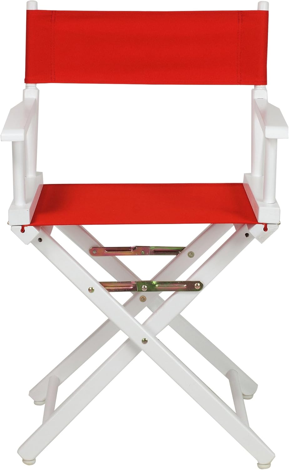 18" Director's Chair with White Frame and Red Canvas