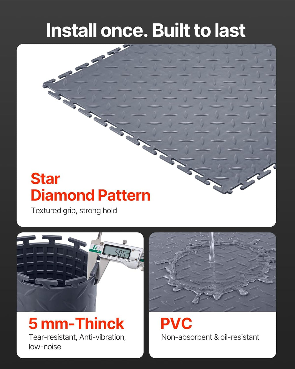 Garage Floor Tiles 8 Pack 20.2"x20.2"