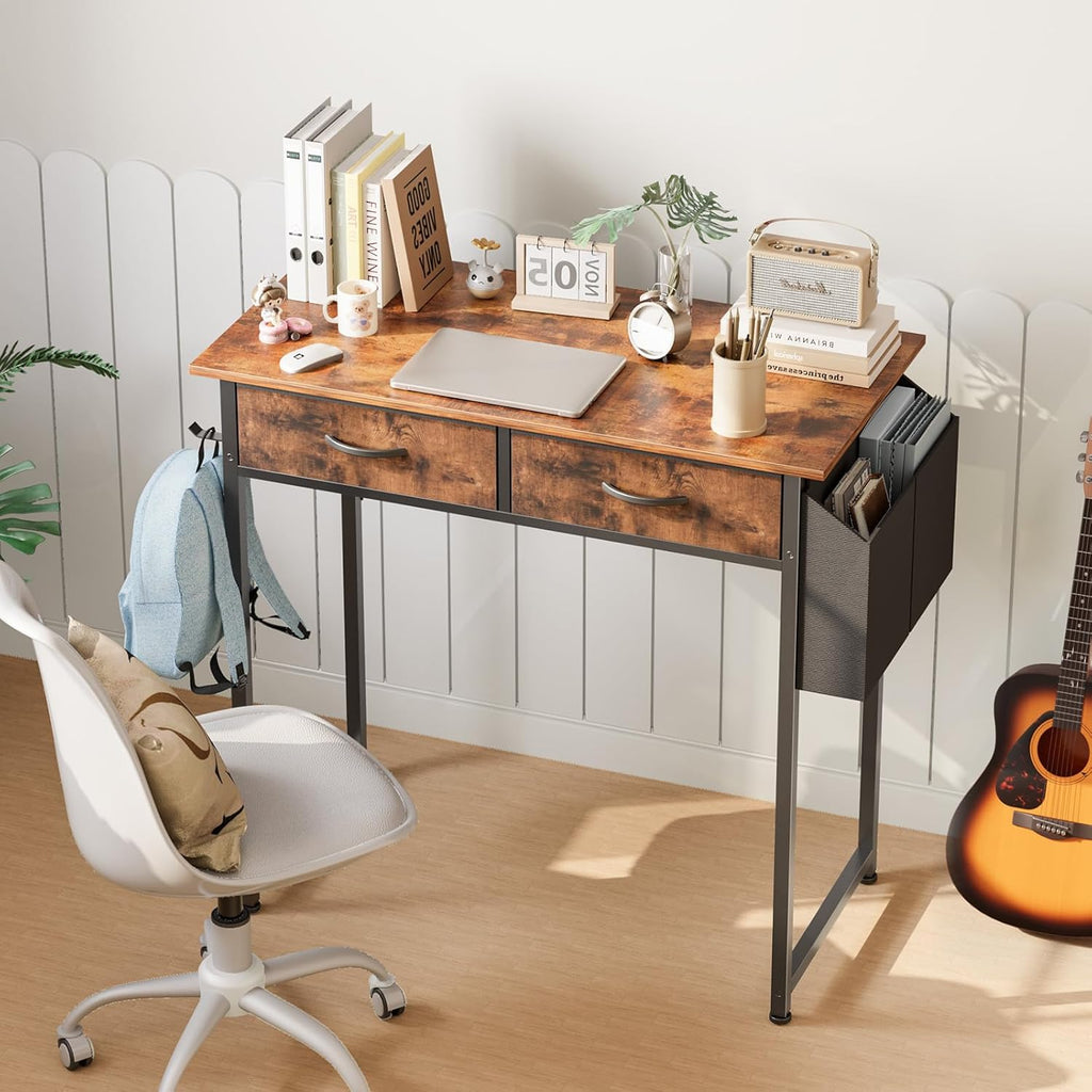 32" Home Office Desk with Drawers & Storage