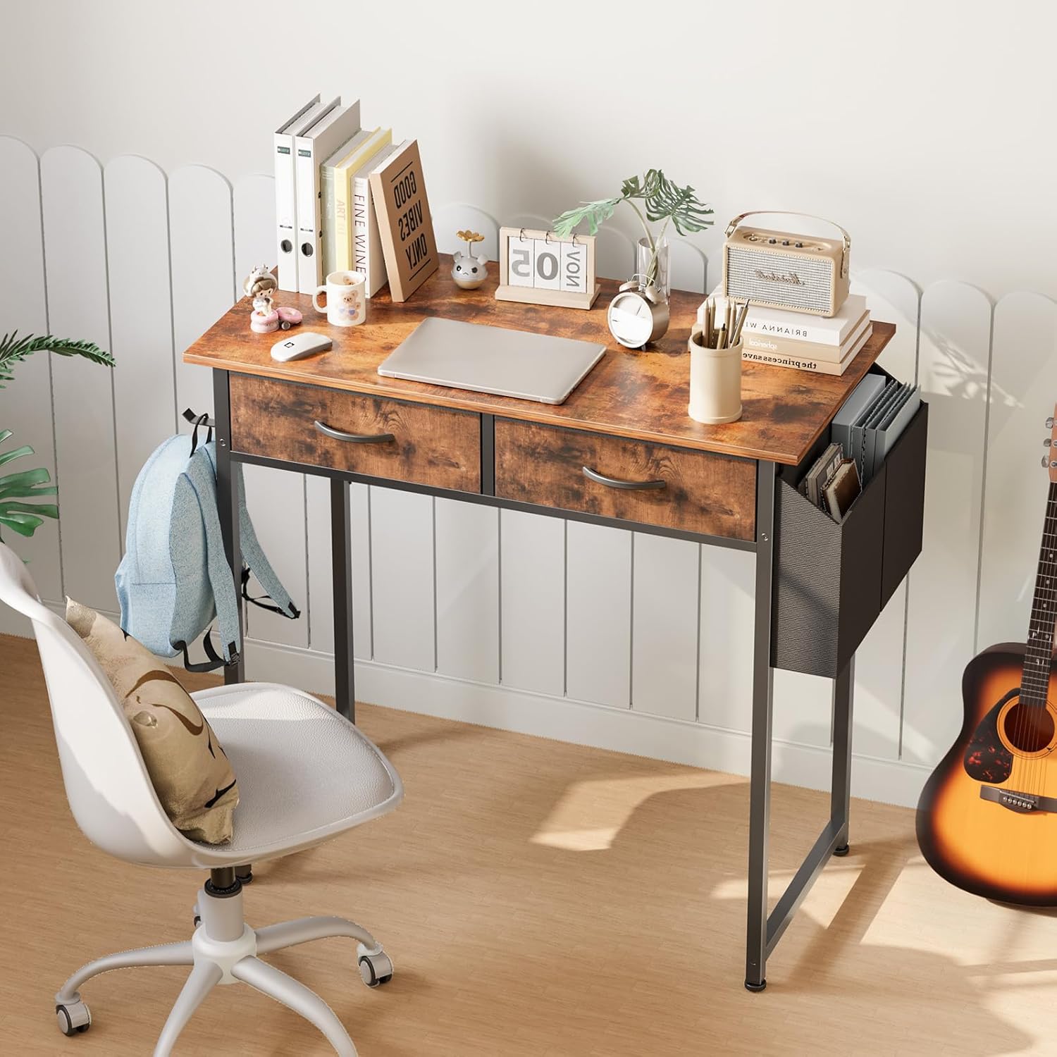 32" Home Office Desk with Drawers & Storage