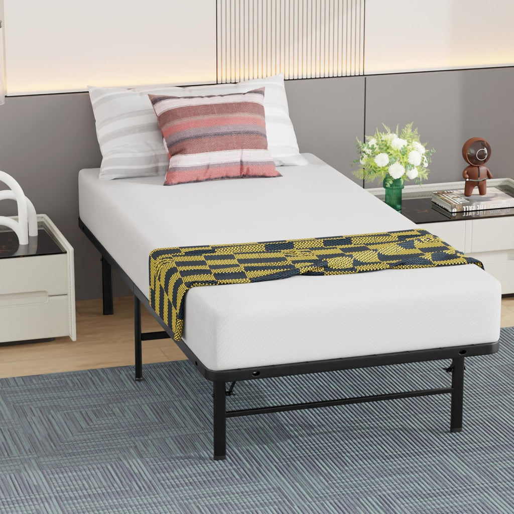 Twin Metal Bed Frame with Steel Slats