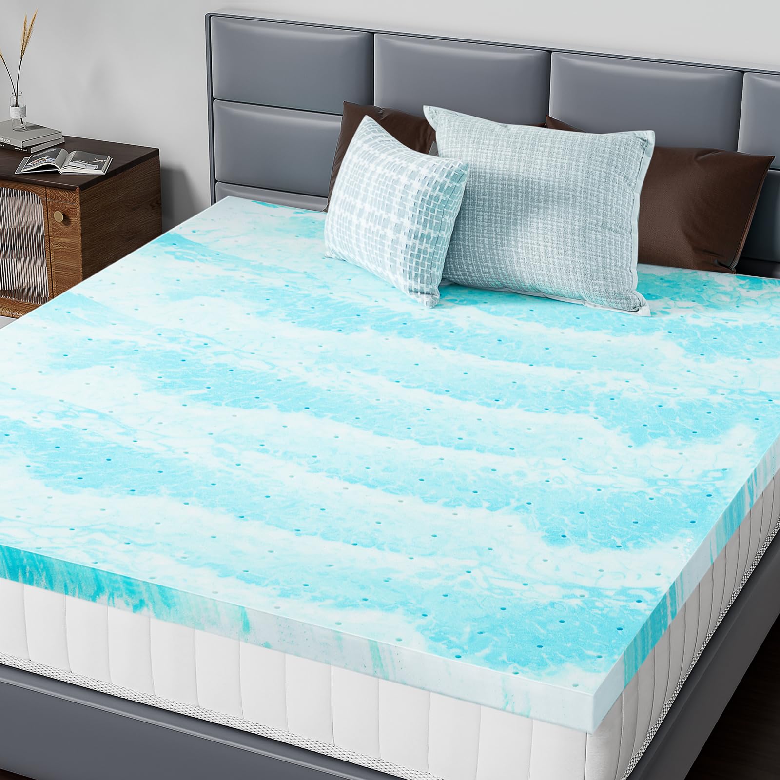 Queen Memory Foam Mattress Topper 2" Gel Infused