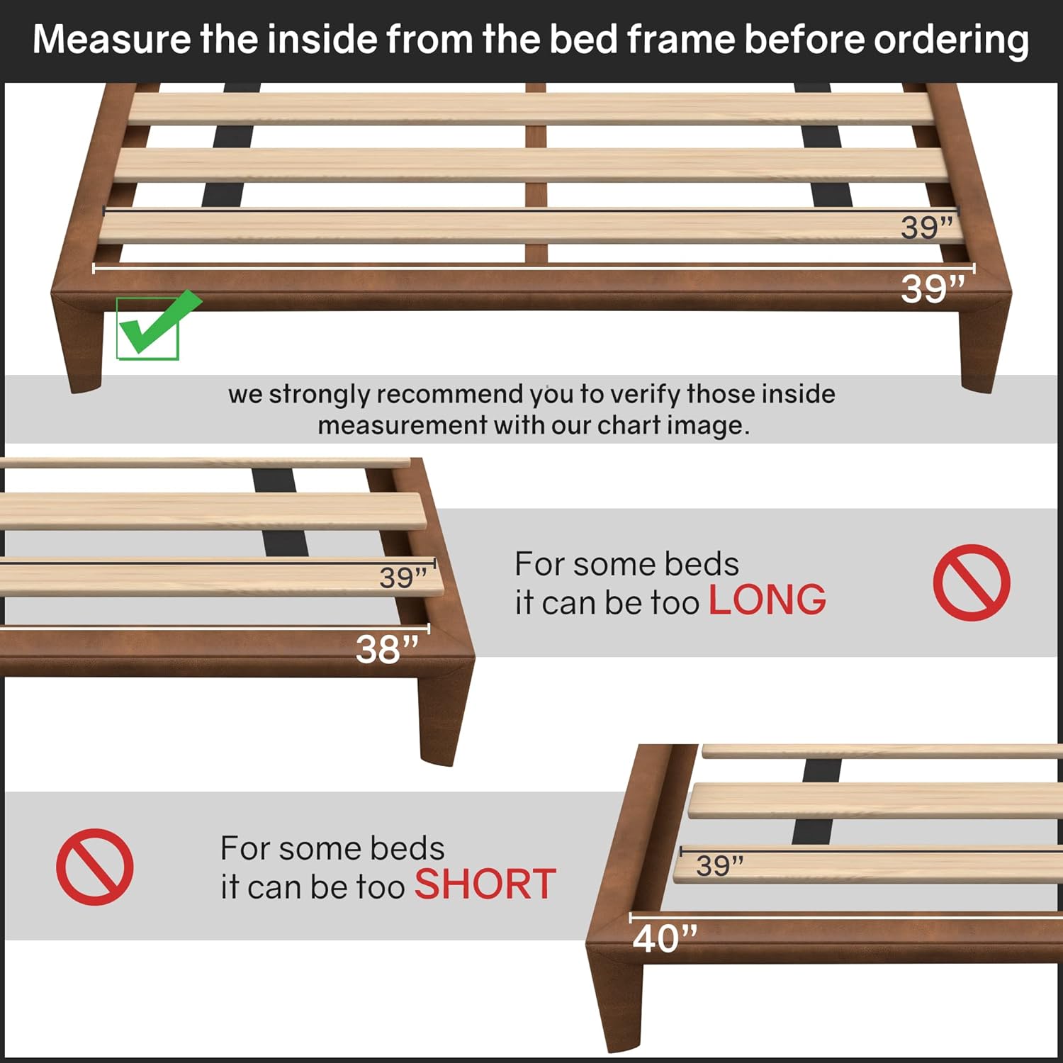 Twin Wooden Bunkie Board Bed Slats