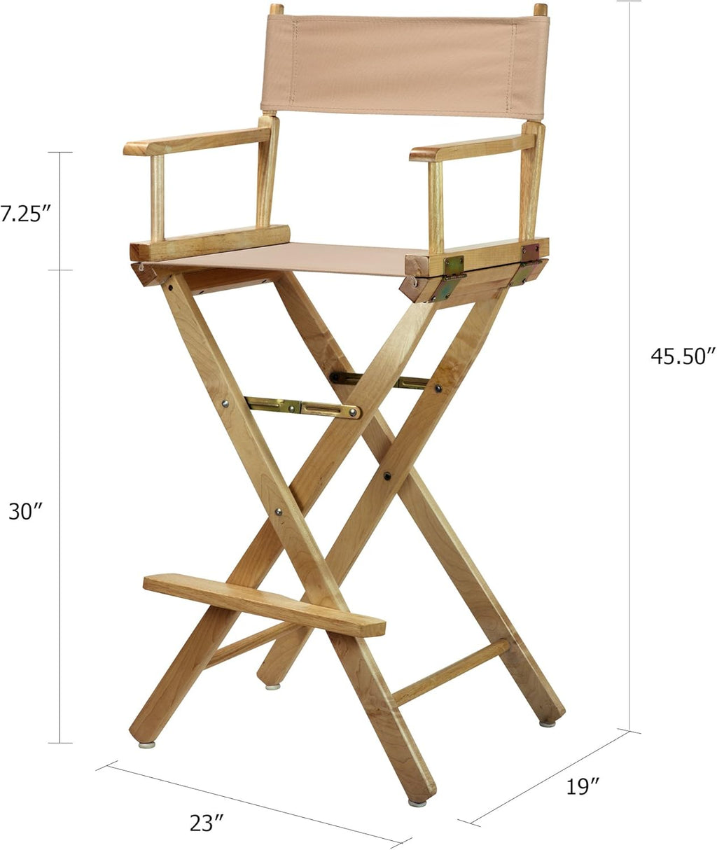 Bar Height Director's Chair with Tan Canvas