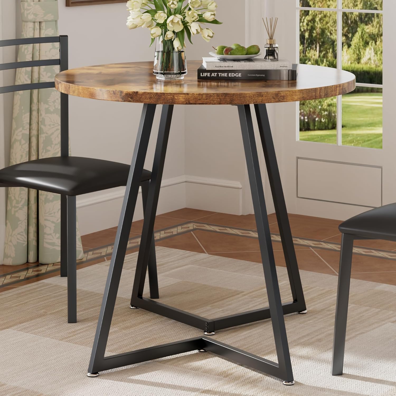 Round Dining Table with Steel Frame 31.5"