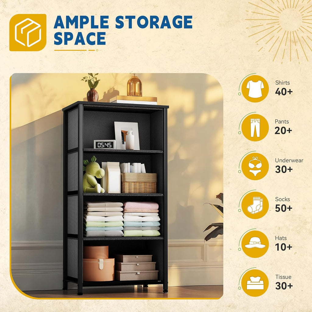 4-Drawer Fabric Storage Tower