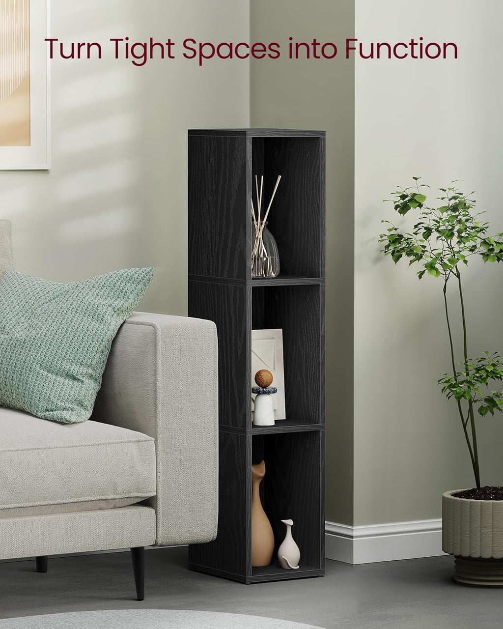 3-Tier Bookshelf 9.4 x 7.9 x 37.3 Inches