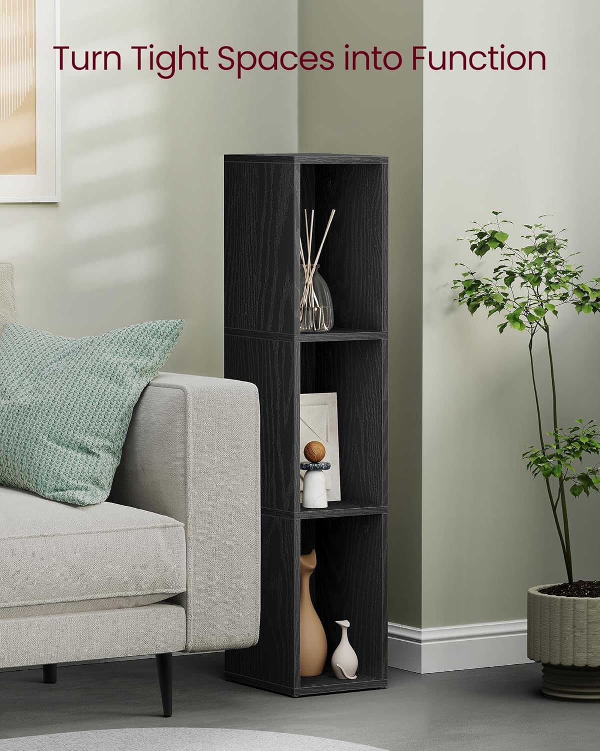 3-Tier Bookshelf 9.4 x 7.9 x 37.3 Inches