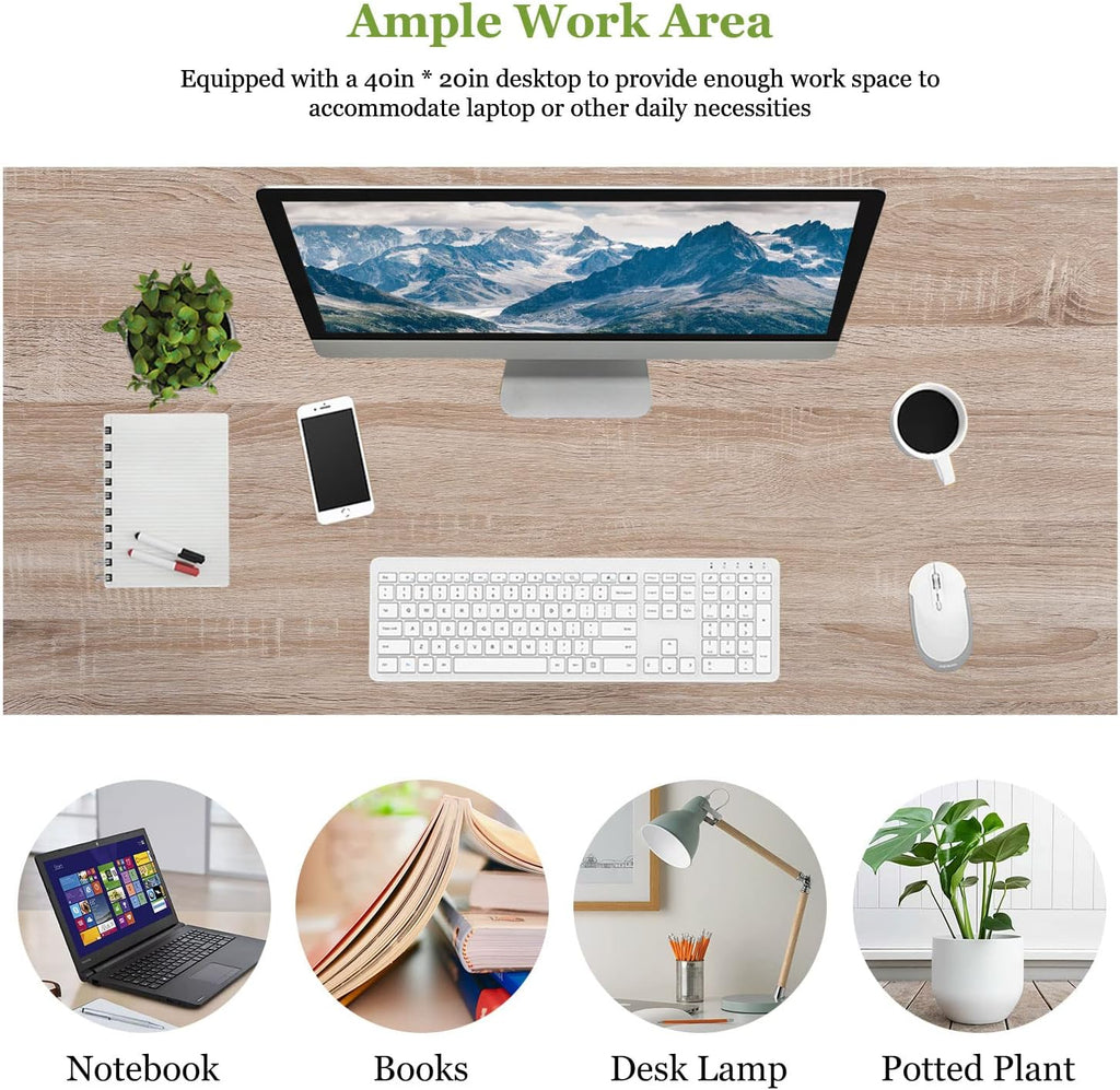 39" Computer Desk with Metal Frame