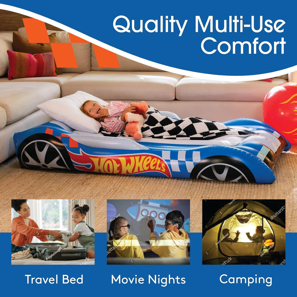 Twin Hot Wheels Kids Air Mattress with Carrying Bag