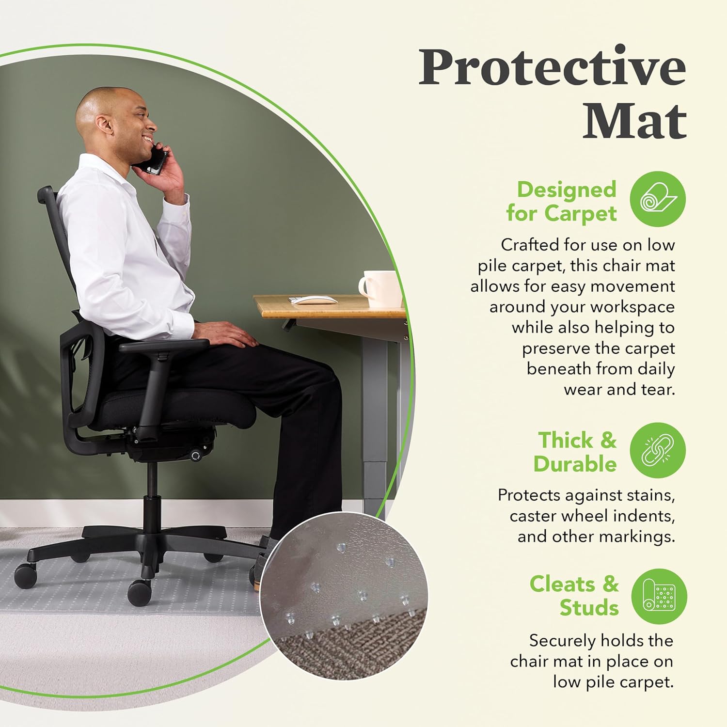 Office Chair Mat for Carpet 36" x 48"