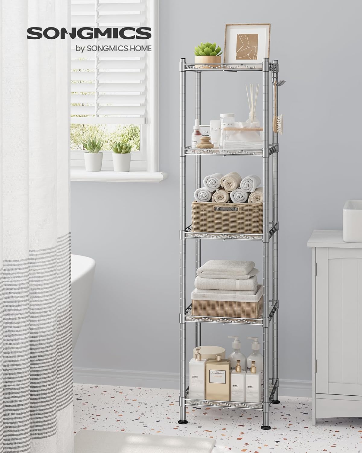 5-Tier Bathroom Shelf Storage Rack