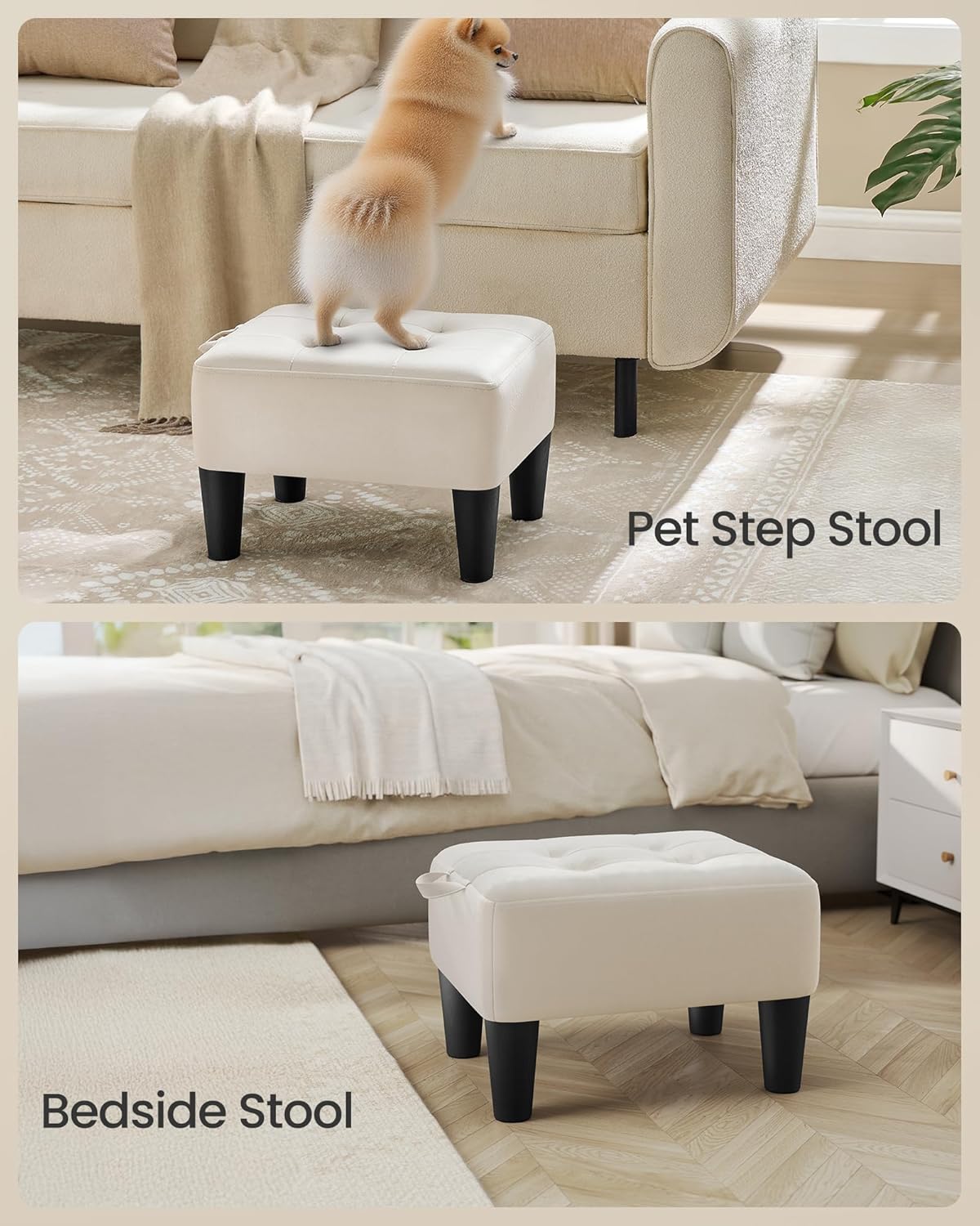 Small Velvet Footstool Ottoman