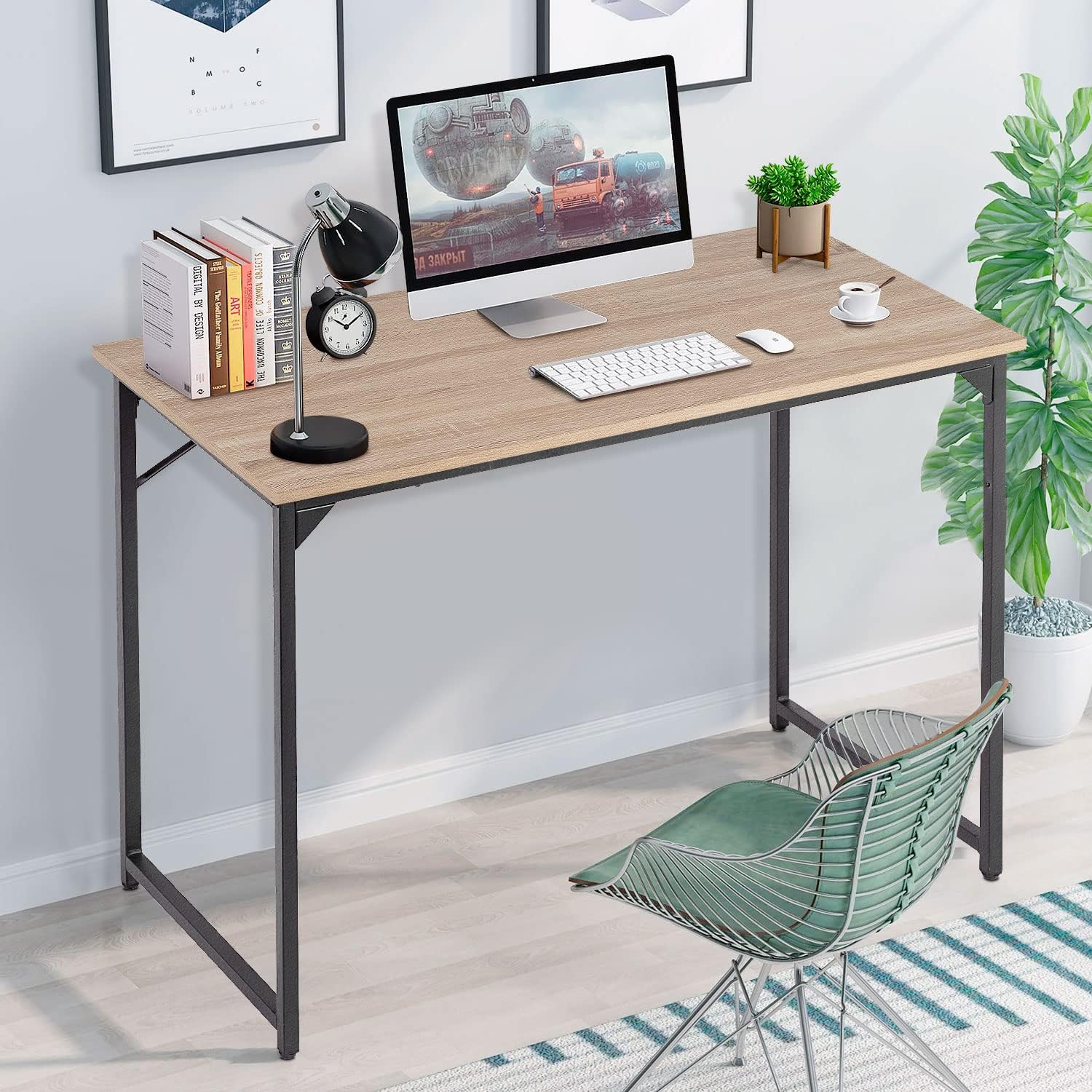 39" Computer Desk with Metal Frame