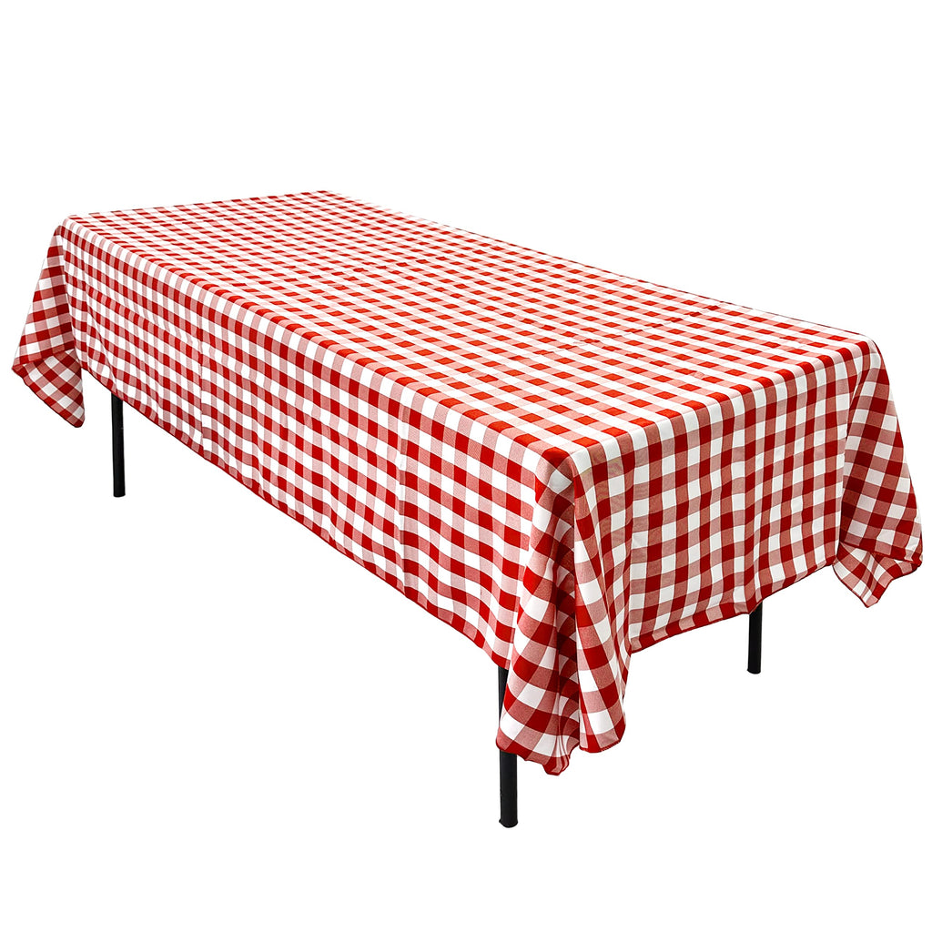 60x102" Red/White Checker Tablecloth