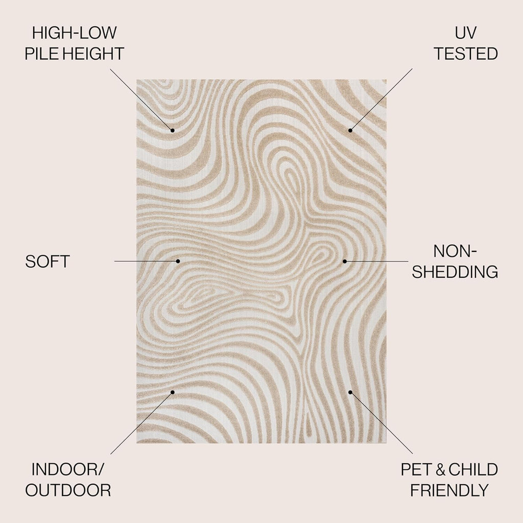 3x5 Beige/Cream Indoor/Outdoor Area Rug