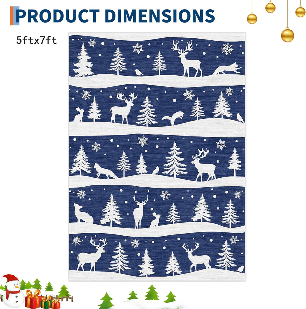 5'x7' Christmas Themed Area Rug