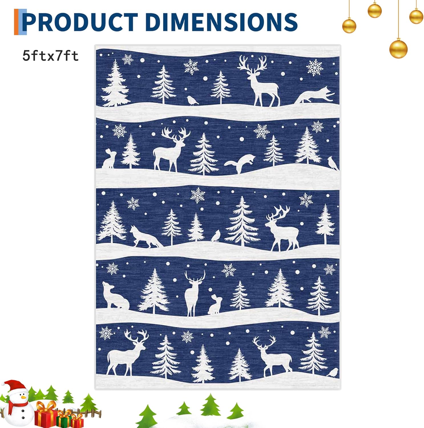 5'x7' Christmas Themed Area Rug