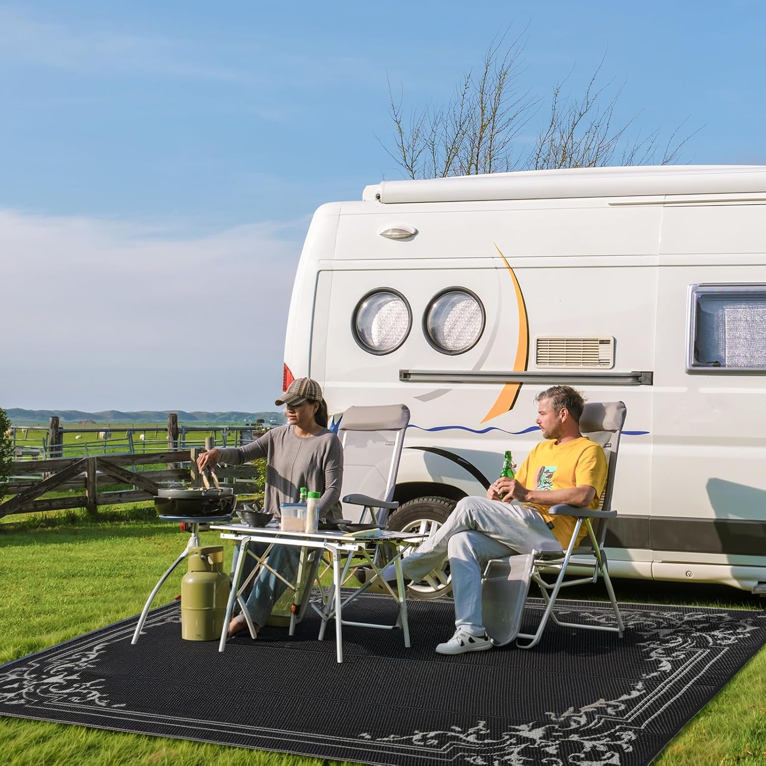 5x8ft Reversible Outdoor Rug