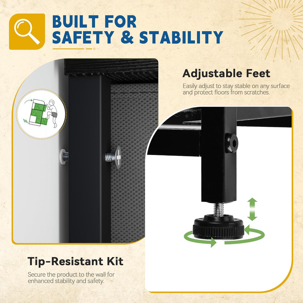 4-Drawer Fabric Dresser with Steel Frame