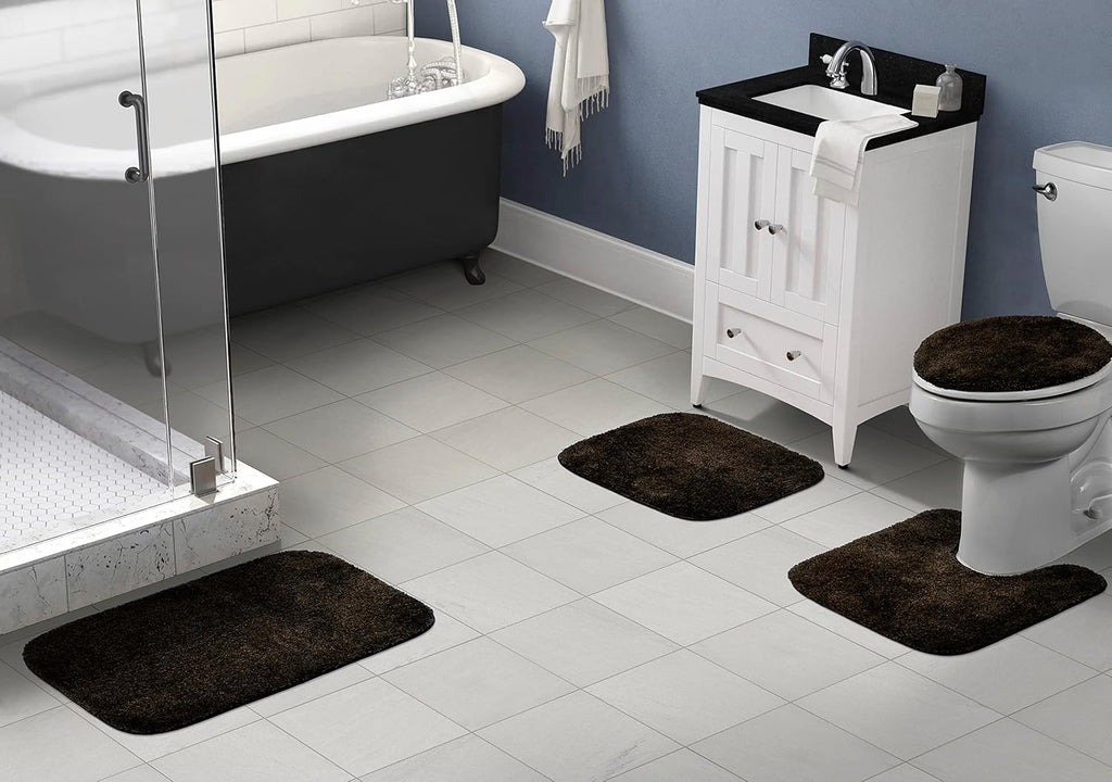 4-Piece Chocolate Bath Rug Set
