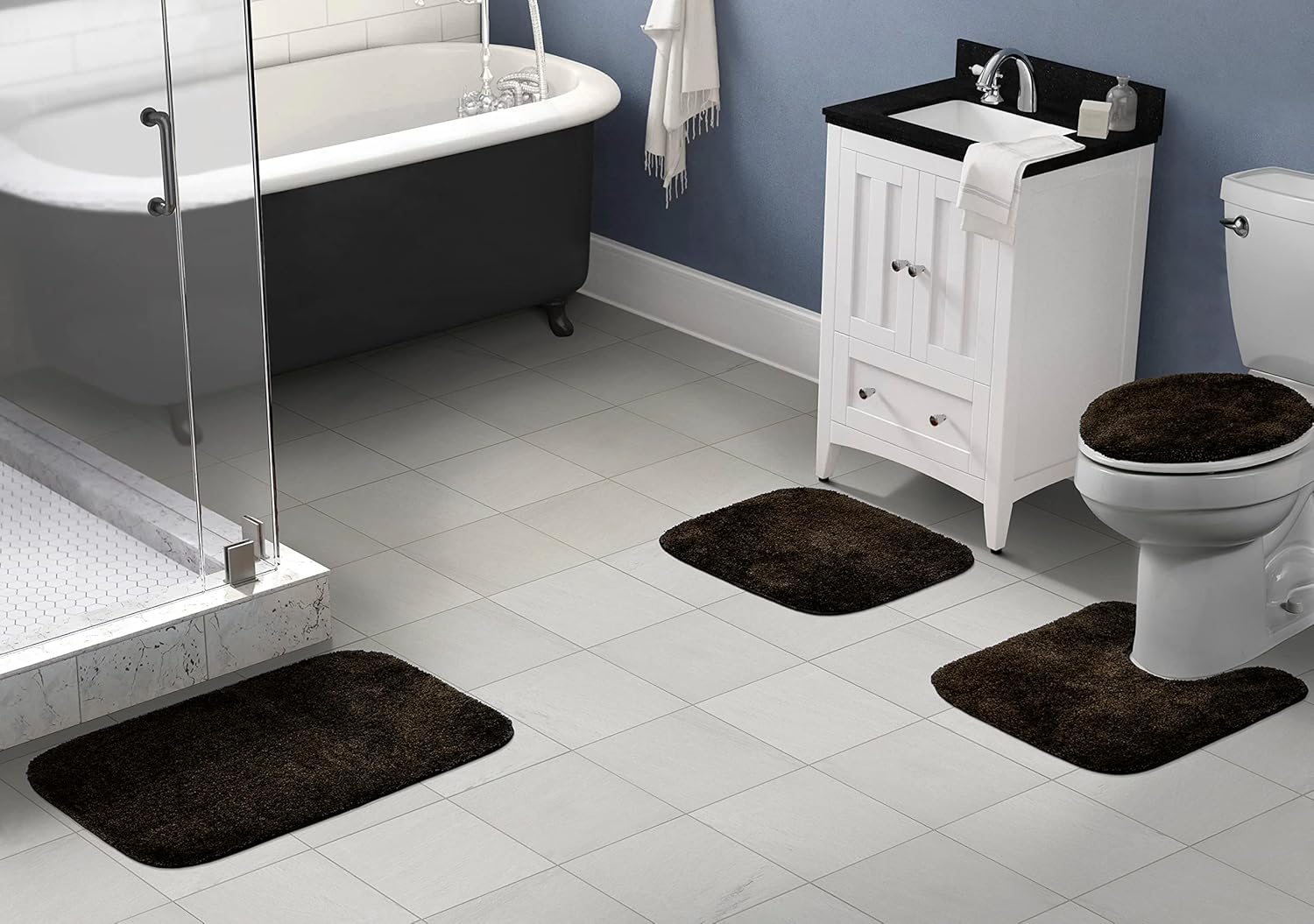 4-Piece Chocolate Bath Rug Set