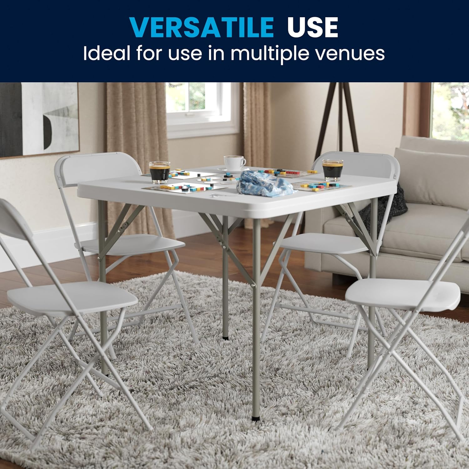Square Plastic Folding Event Table 34.25"