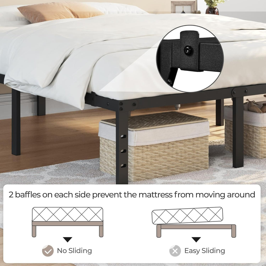 Queen Metal Bed Frame with Storage