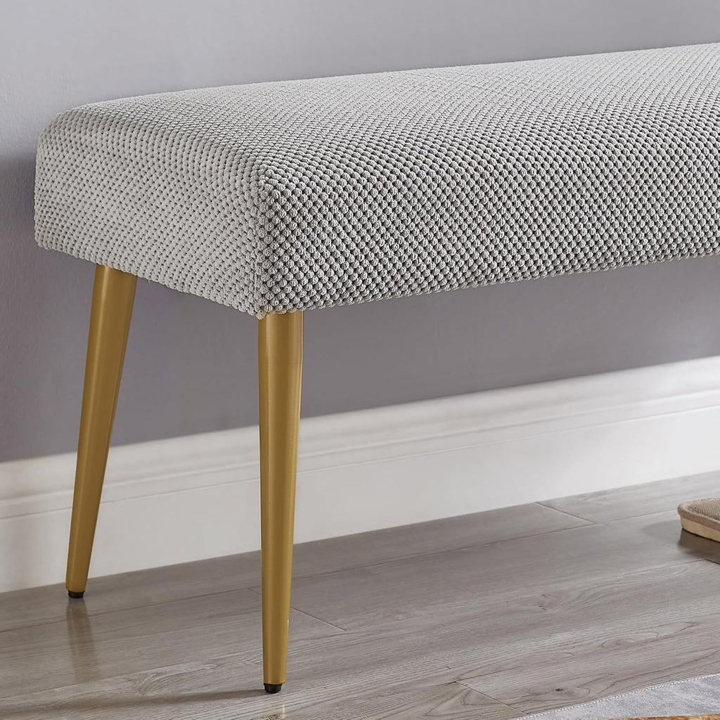 Upholstered Bench Ottoman 44"W Grey