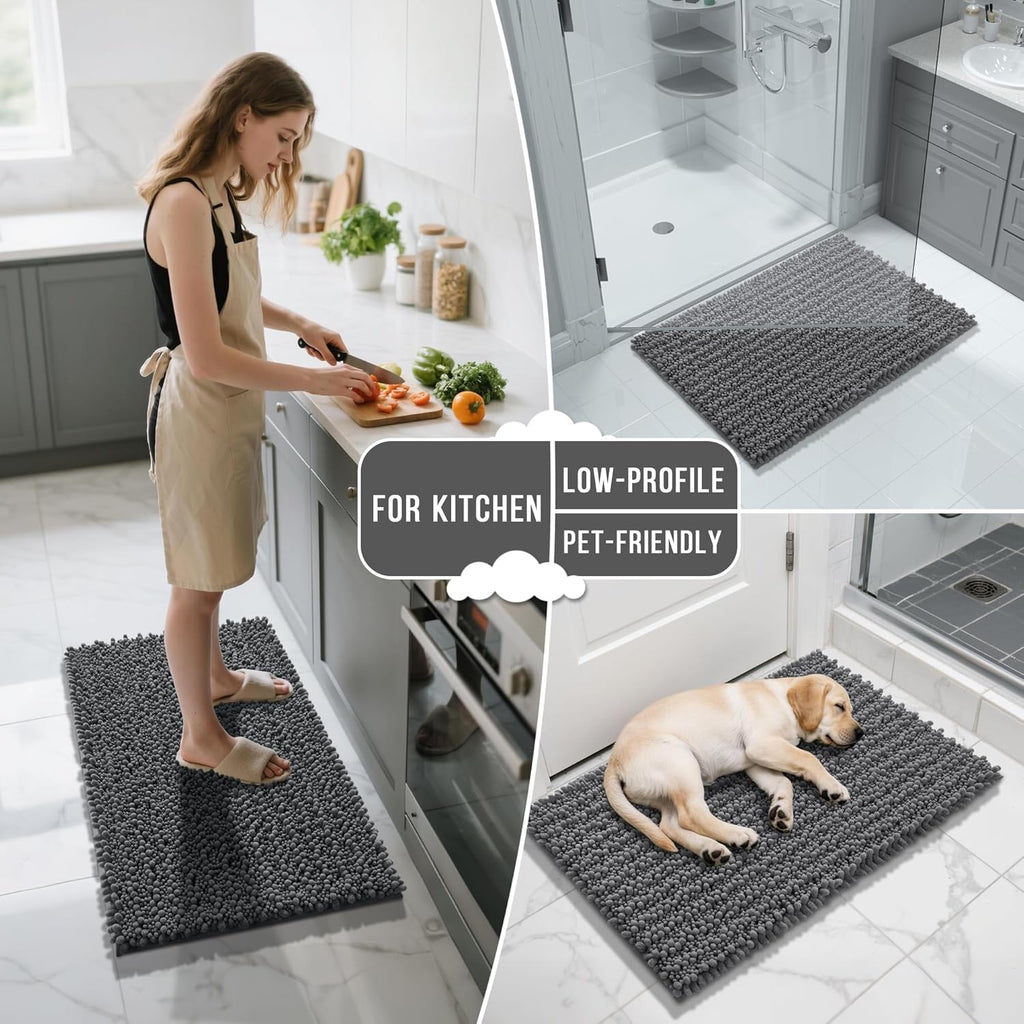 Large Dark Gray Bath Mat 36"x24"