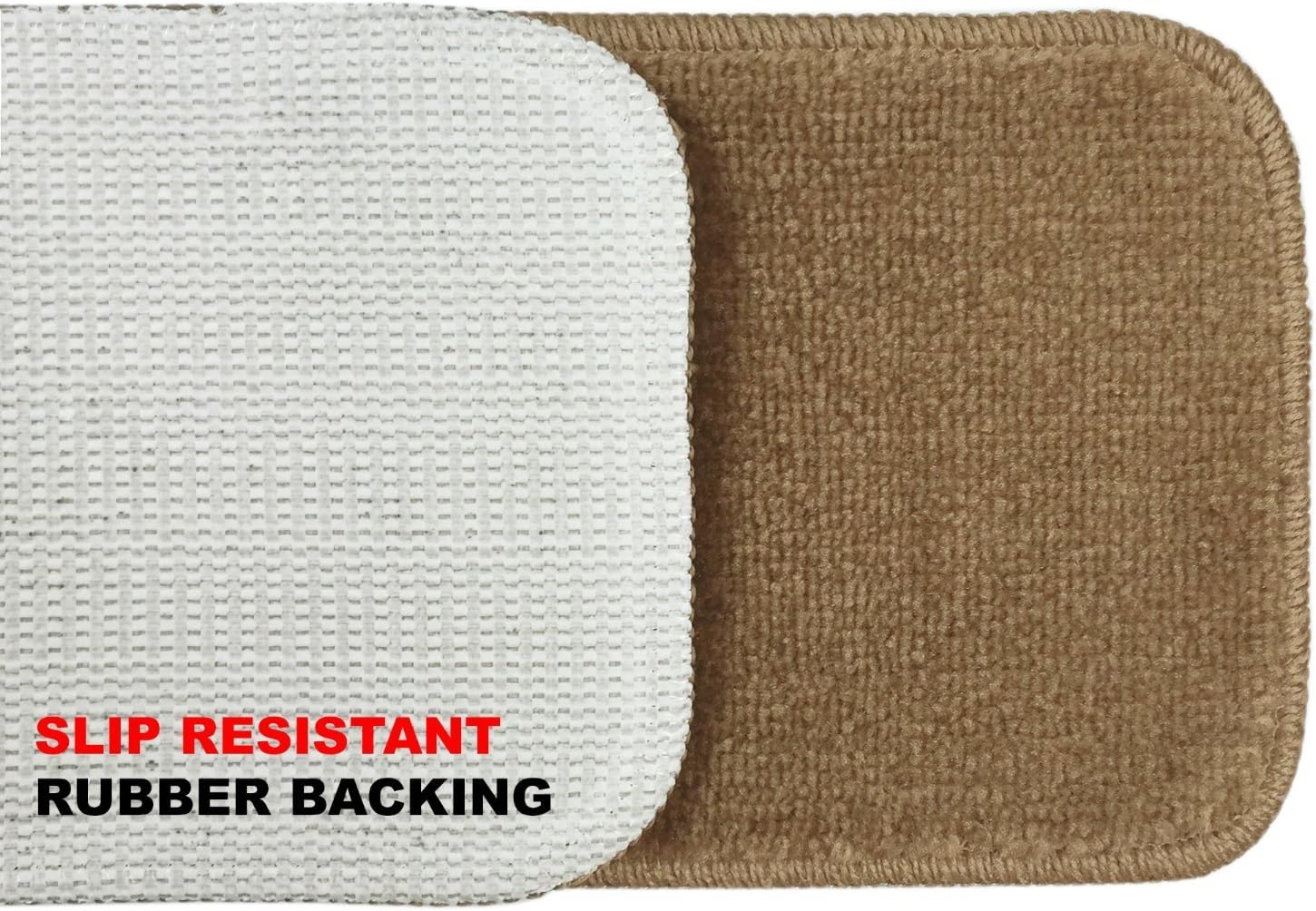 Set of 13 Grey Machine Washable Carpet Stair Treads 7"x24"