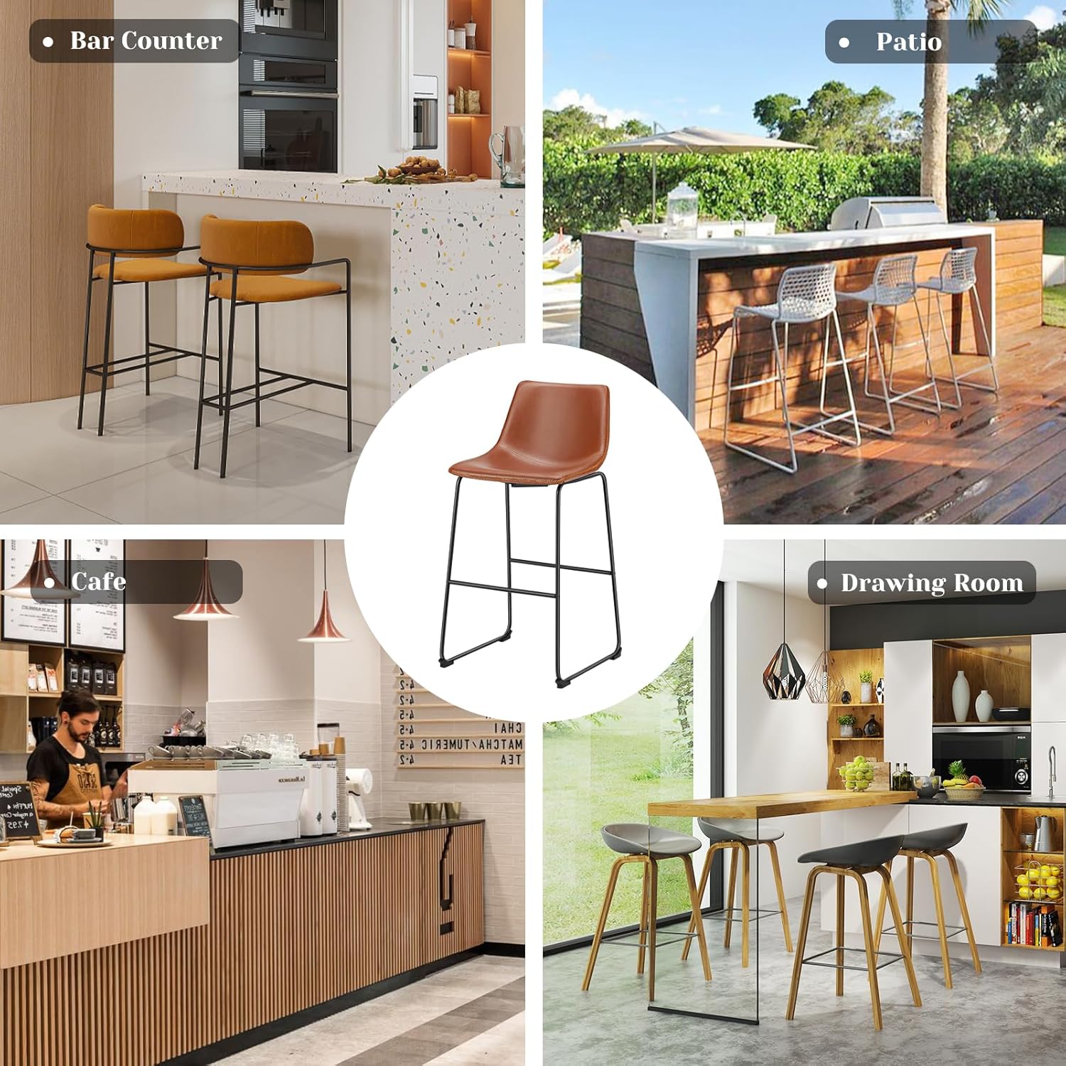 26" Counter Height Bar Stools Set of 2