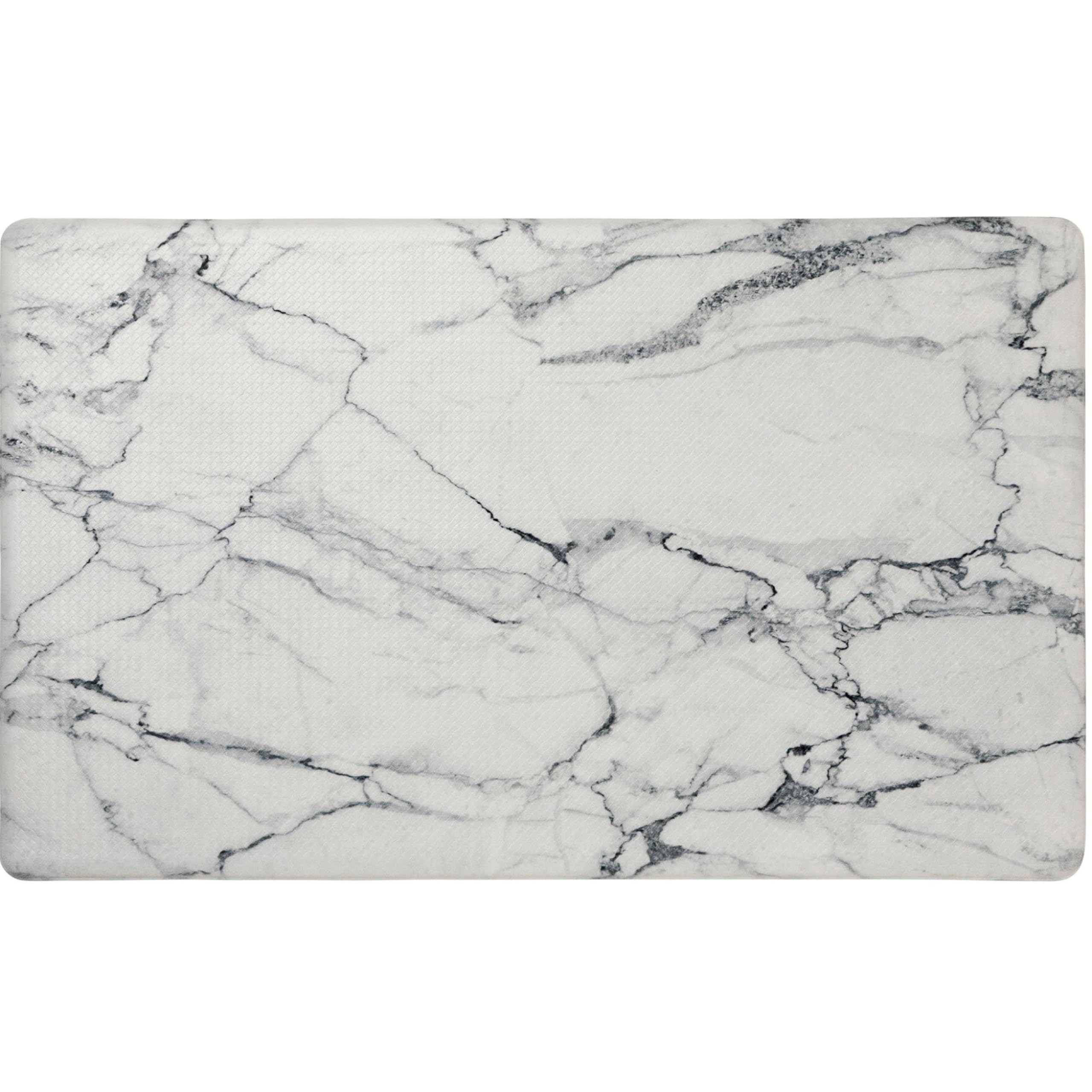 Marble White Anti Fatigue Kitchen Mat 18"x30"